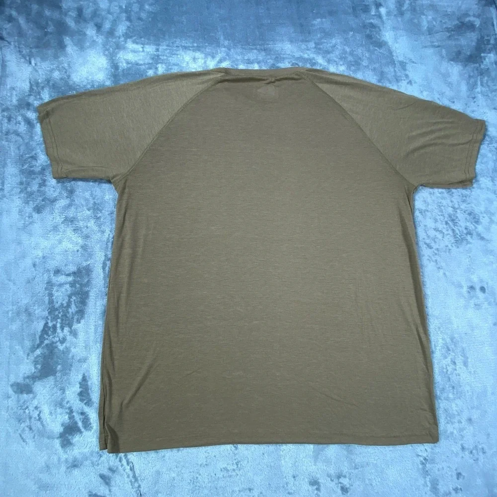 Under Armour Shirt Mens Large Beige Tactical Military Tan Loose Fit Workout‎ Gym
